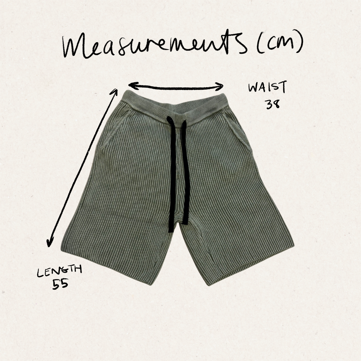 KNITTED SHORTS - GREEN