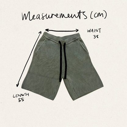 KNITTED SHORTS - GREEN