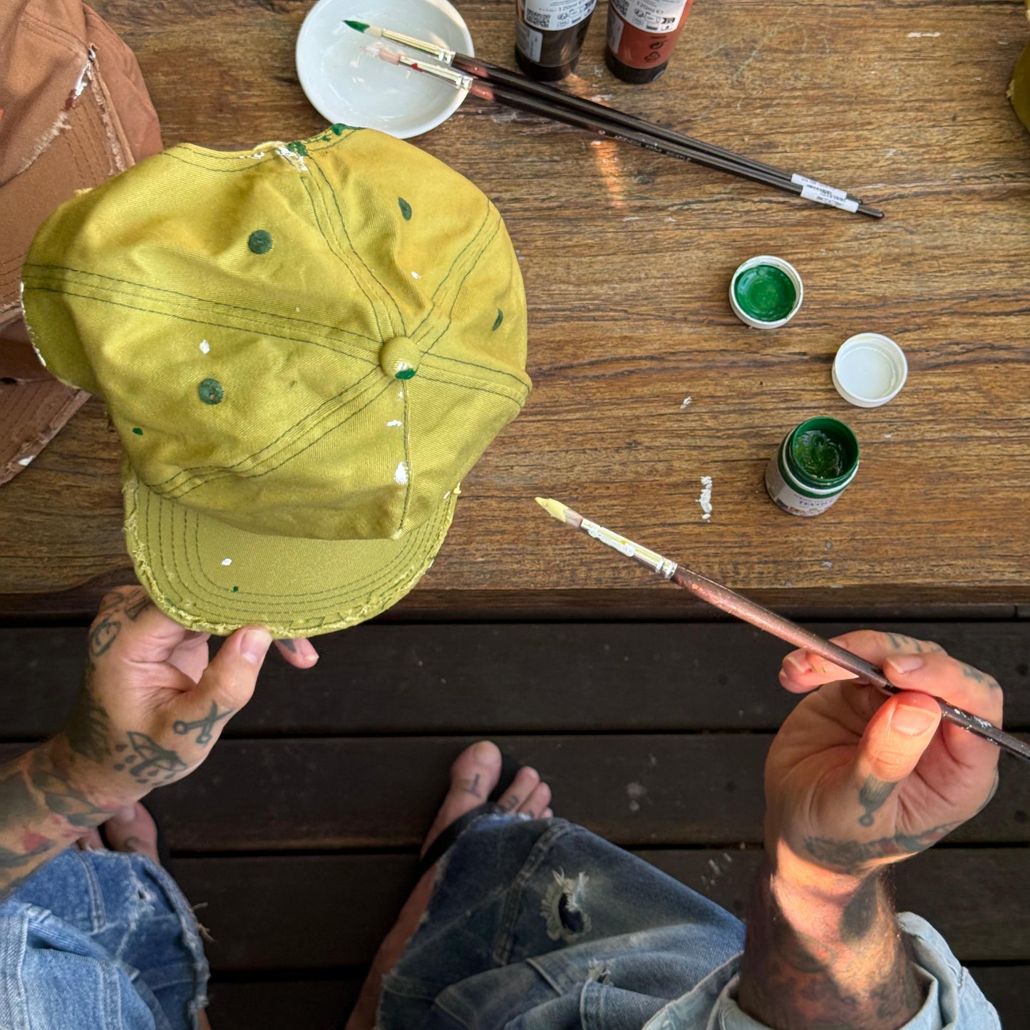 DISTRESSED HART HAT - GREEN